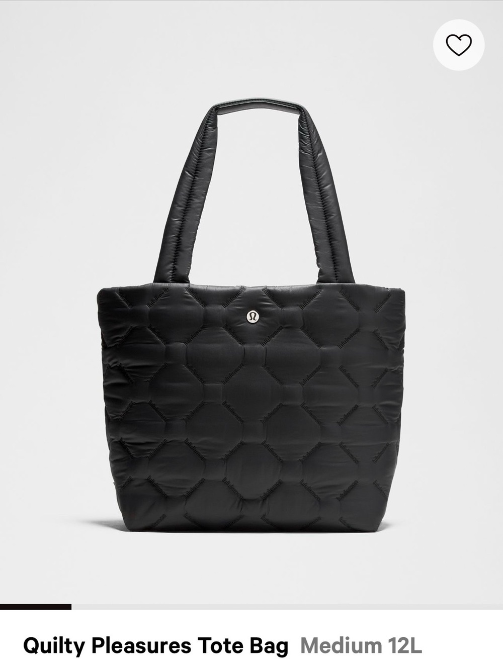 lululemon athletica Quilty Pleasures Quilted Black Tote